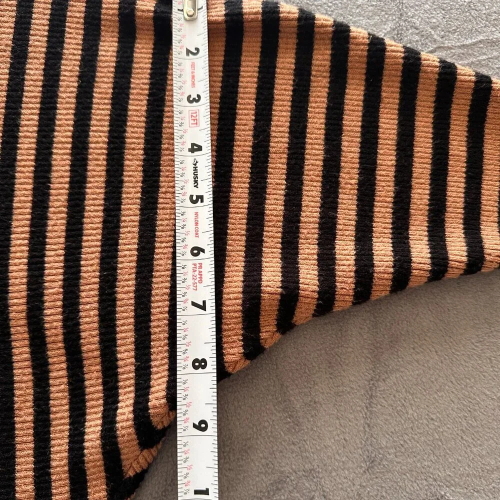 Black Camel Stripe Color Block Batwing Sweater Dolman Sz M | Quiet Luxury Minima - Picture 10 of 15